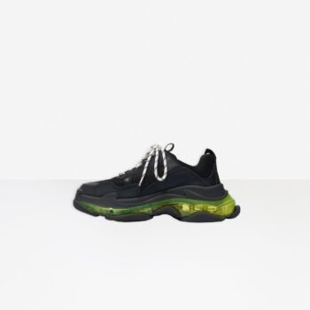 Balenciaga Triple S Clear Sole Black-Fluorescent Yellow