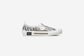 DIOR B23 Slip-On Black and White Oblique Canvas