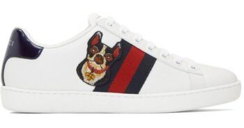 Gucci Ace Embroidered Dog (White)