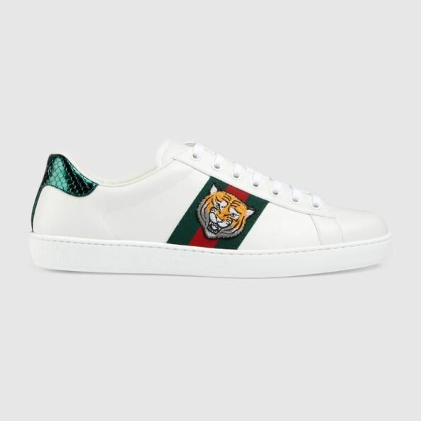 Gucci Ace Embroidered Tiger (White)