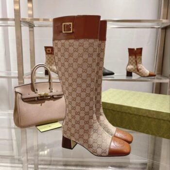 Gucci Beige GG Supreme Boots: Statement Style