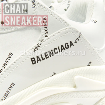 Balenciaga Triple S Allover Logo White