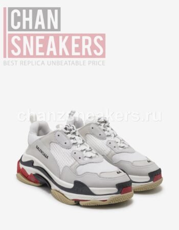 Balenciaga Triple S White (Red-Black Sole)