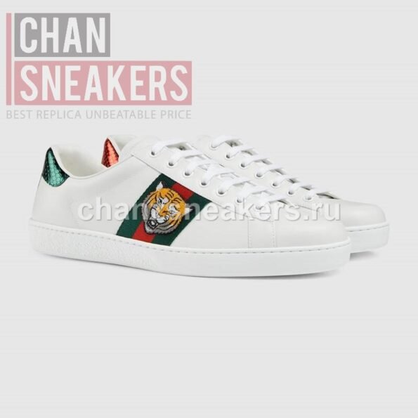 Gucci Ace Embroidered Tiger (White)