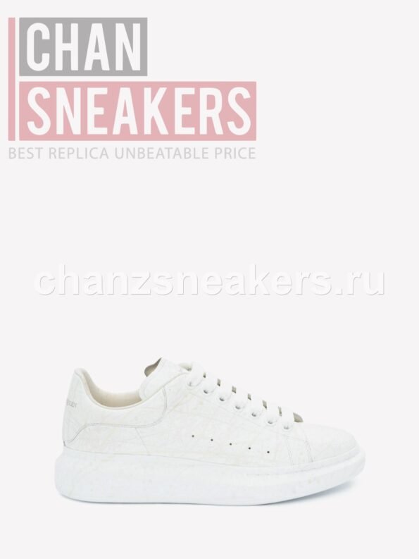 Alexander McQUEEN Oversized Sneaker White Smooth Calf Leather White Leather Heel (Glow)