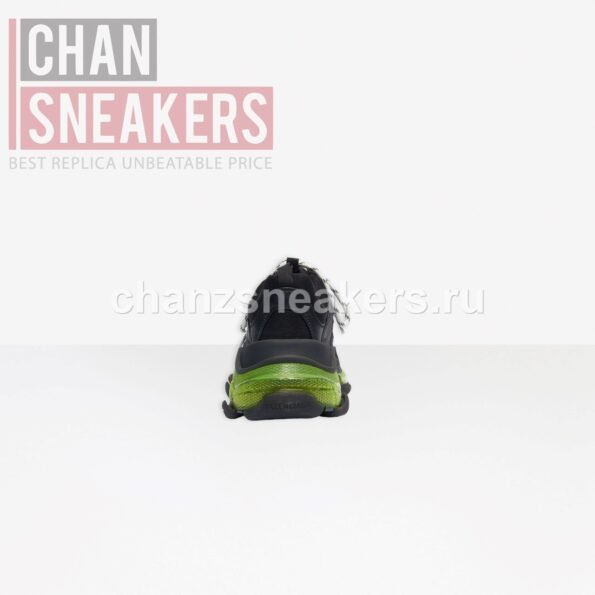 Balenciaga Triple S Clear Sole Black-Fluorescent Yellow