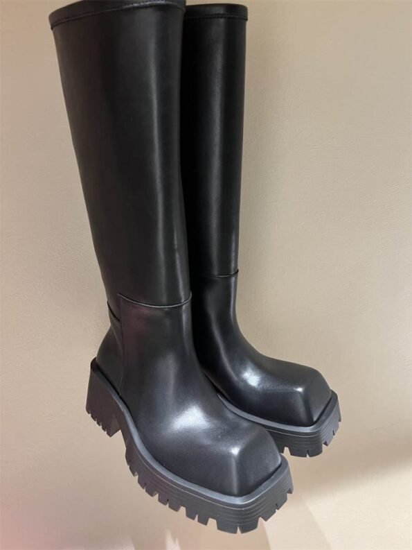 Balenciaga Trooper Square Toe Boots: Bold and Edgy