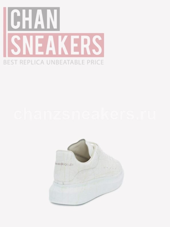 Alexander McQUEEN Oversized Sneaker White Smooth Calf Leather White Leather Heel (Glow)